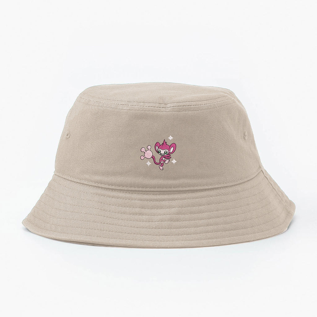 Aipom Shiny Bucket Hat | white | tan