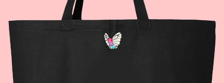 butterfree pink tote bag