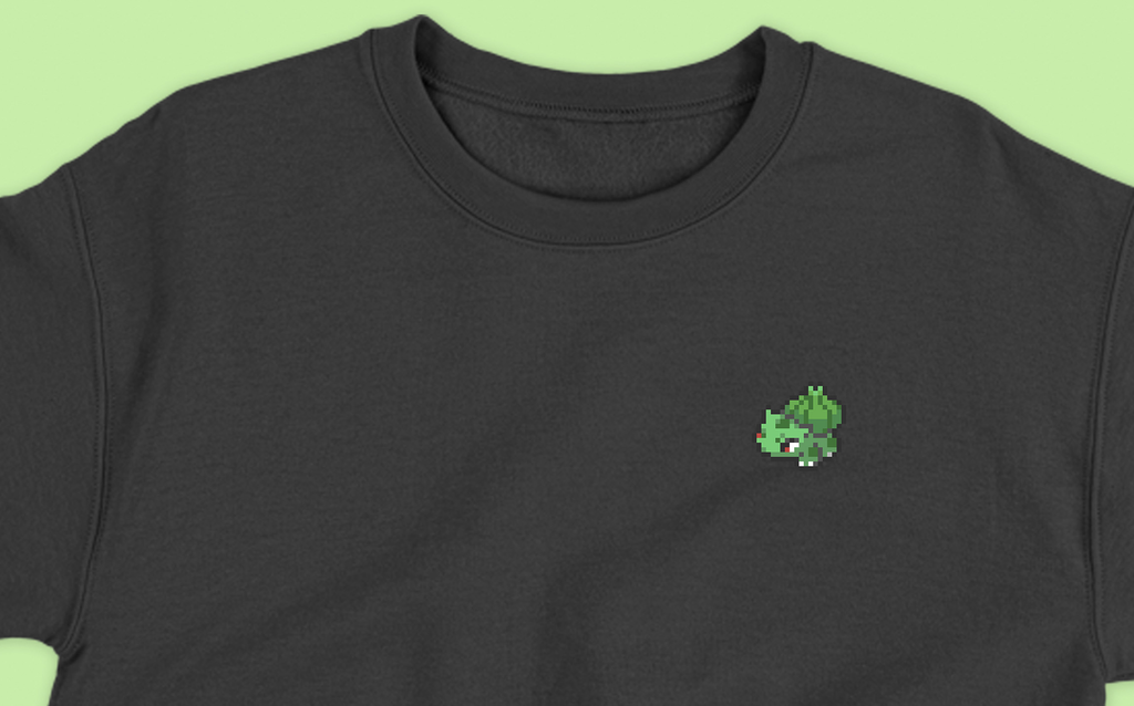bulbasaur sprite shiny tiny sweatshirt
