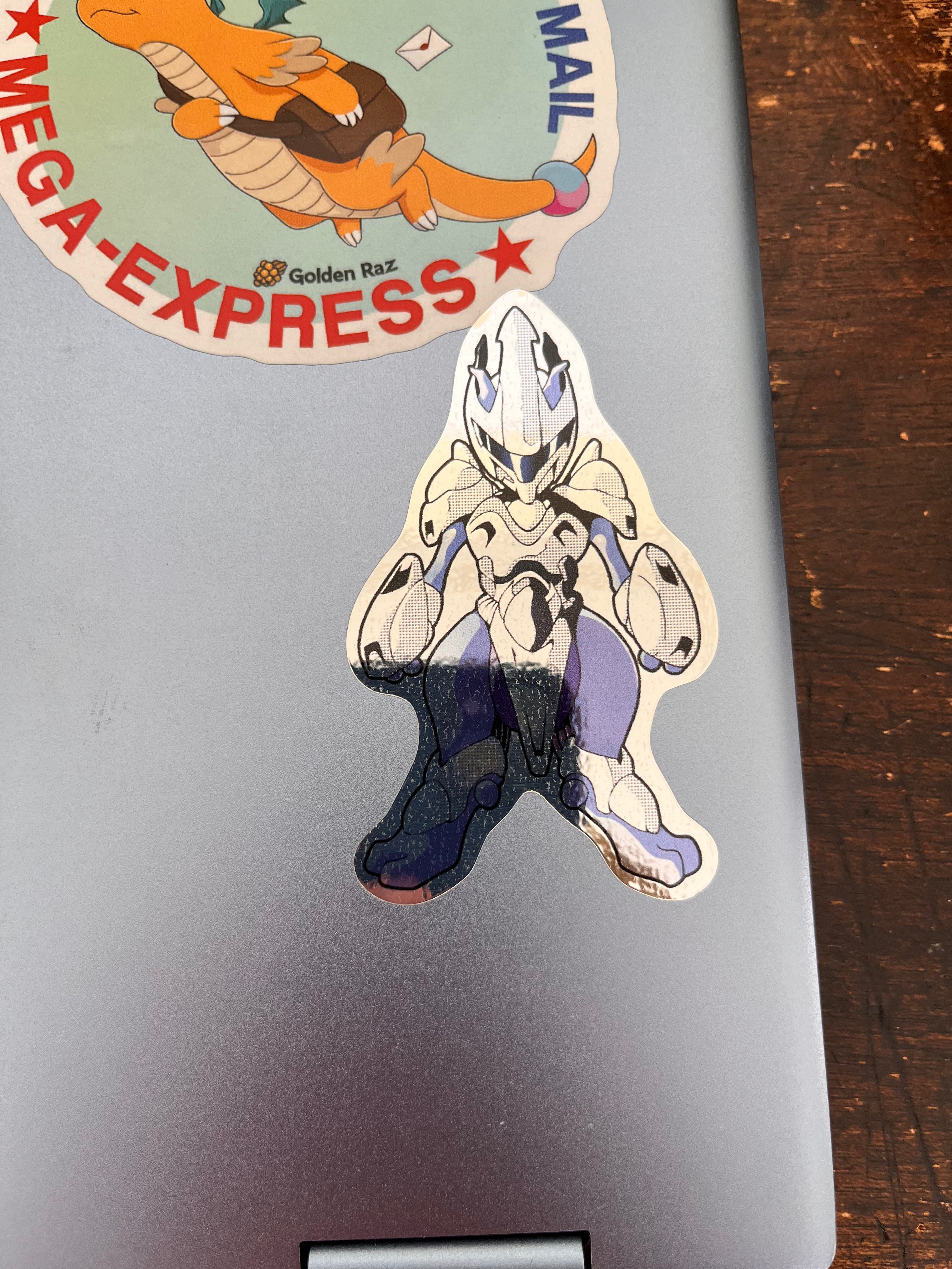 Vintage Armored Mewtwo Log 2.5" Metalic Vinyl Sticker