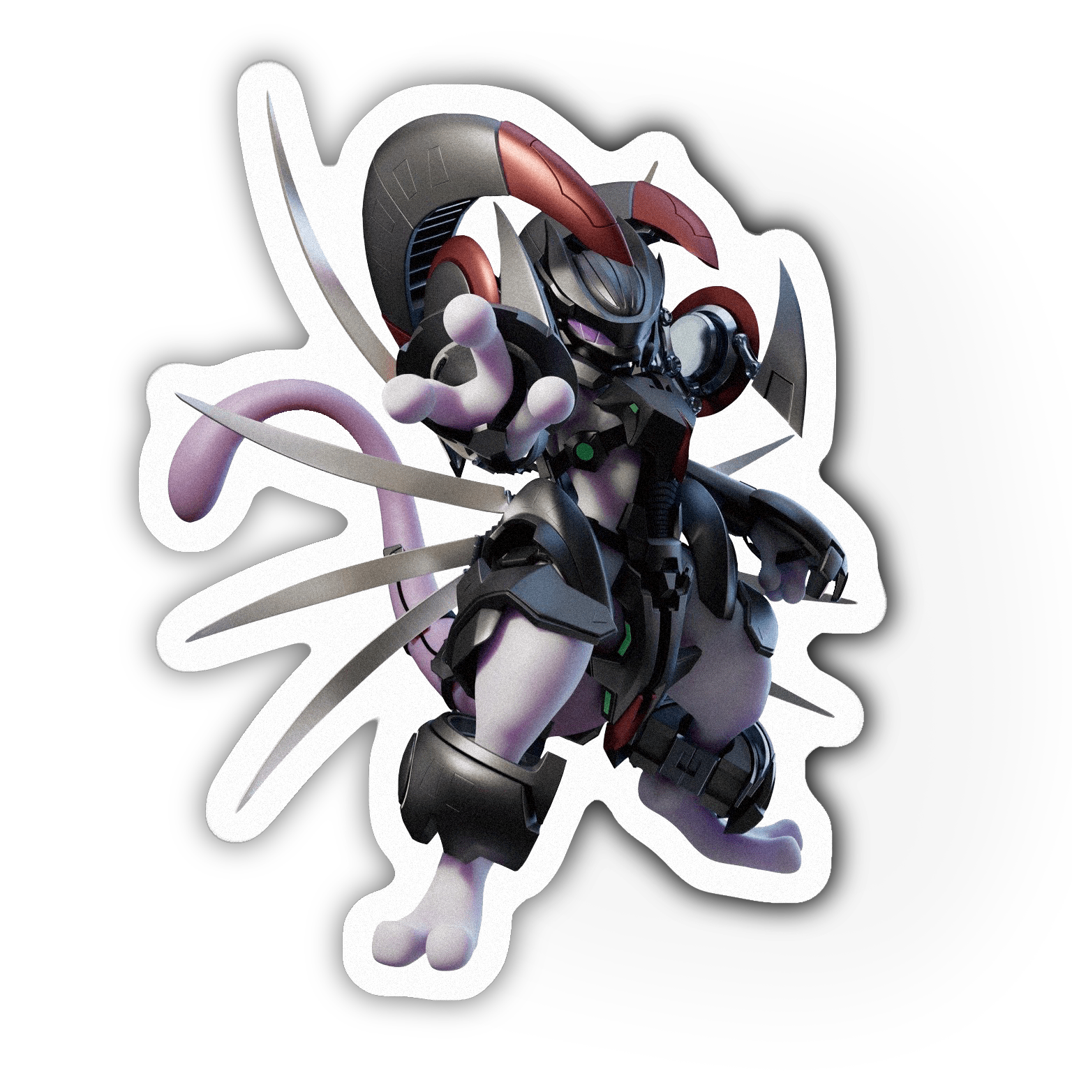 Armored Mewtwo 2" Vinyl Sticker