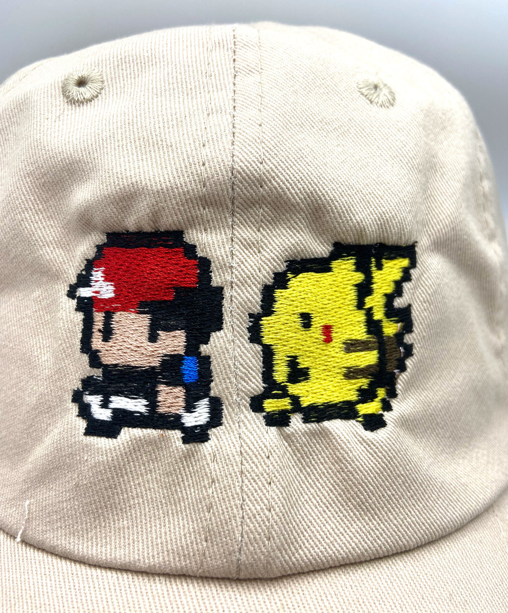 pikachu & ash pixel dad hat