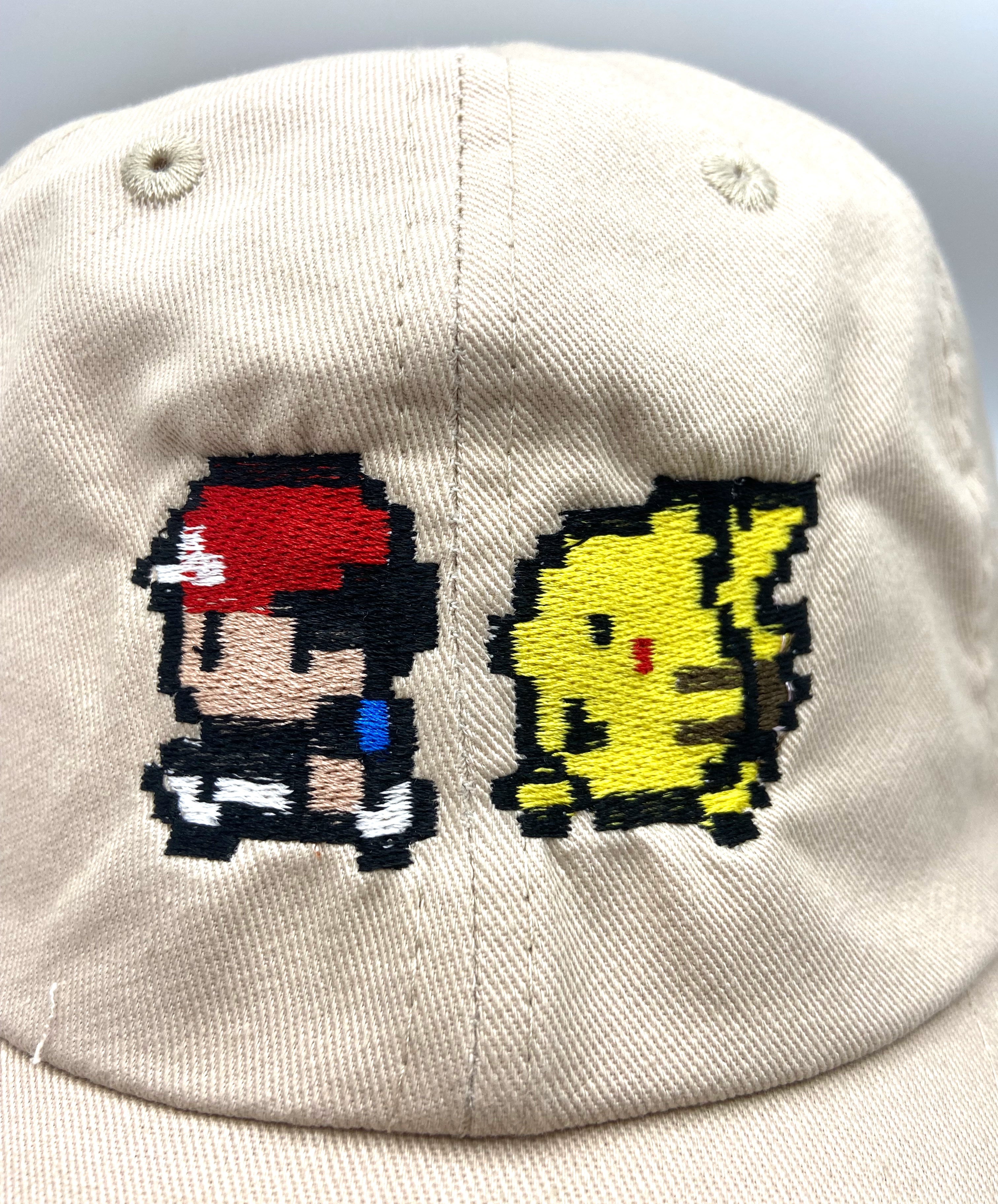 pikachu & ash pixel dad hat