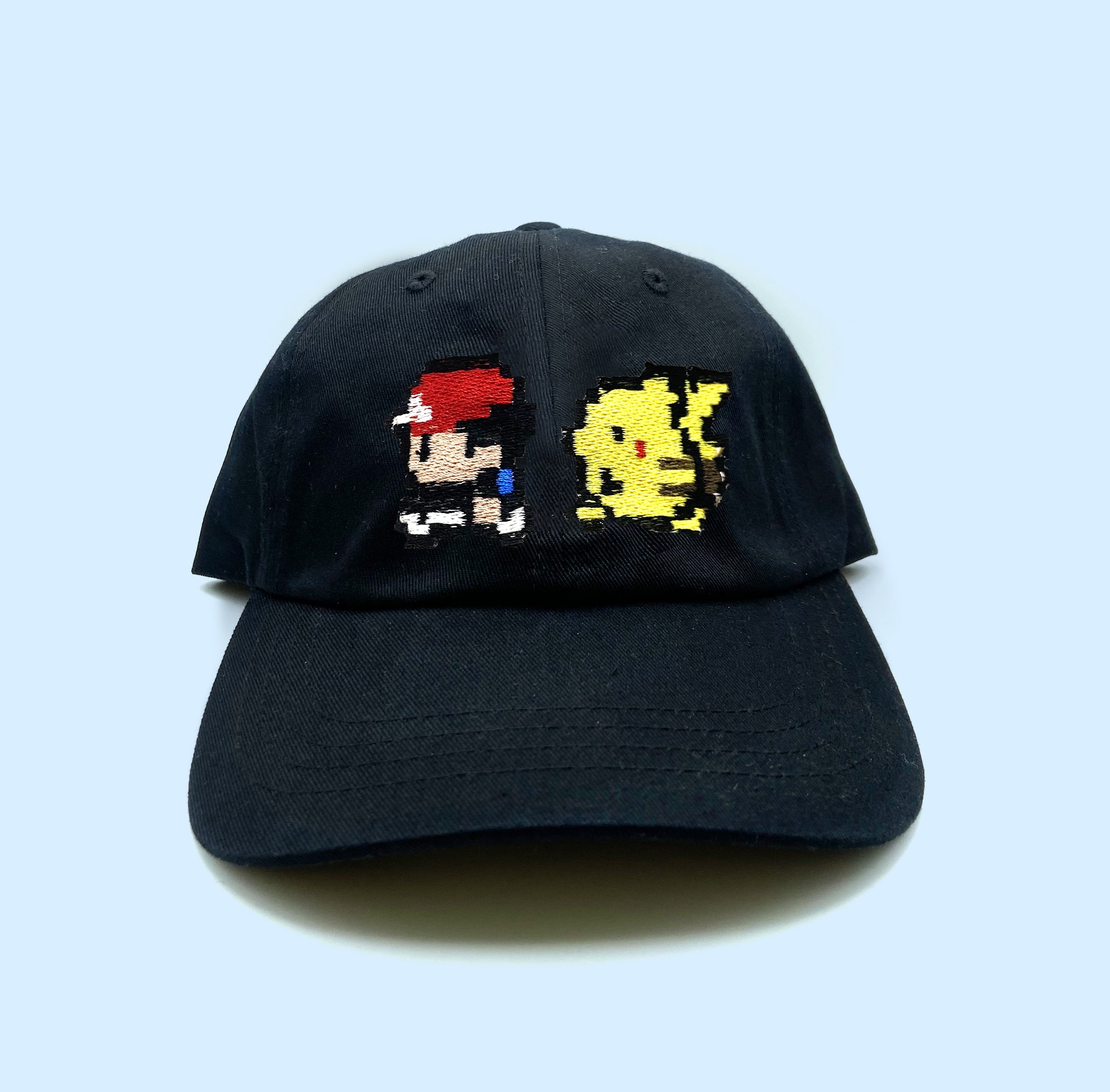 pikachu & ash pixel dad hat