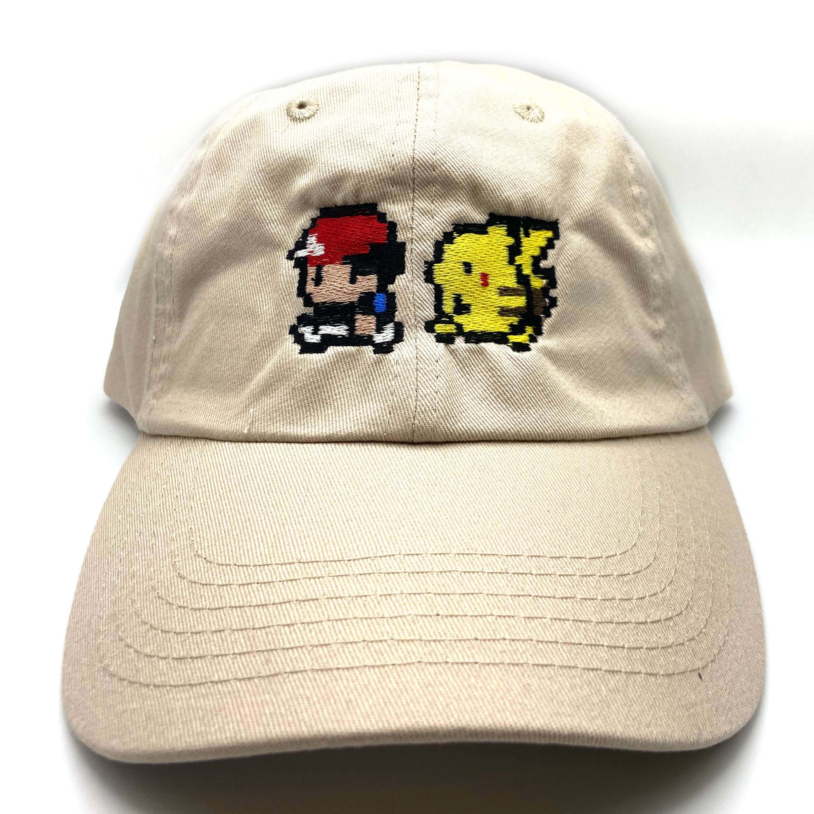 pikachu & ash pixel dad hat