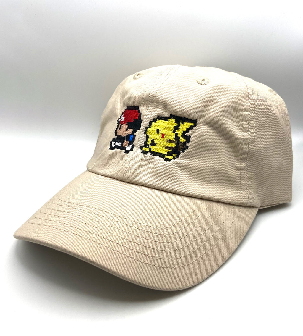 pikachu & ash pixel dad hat