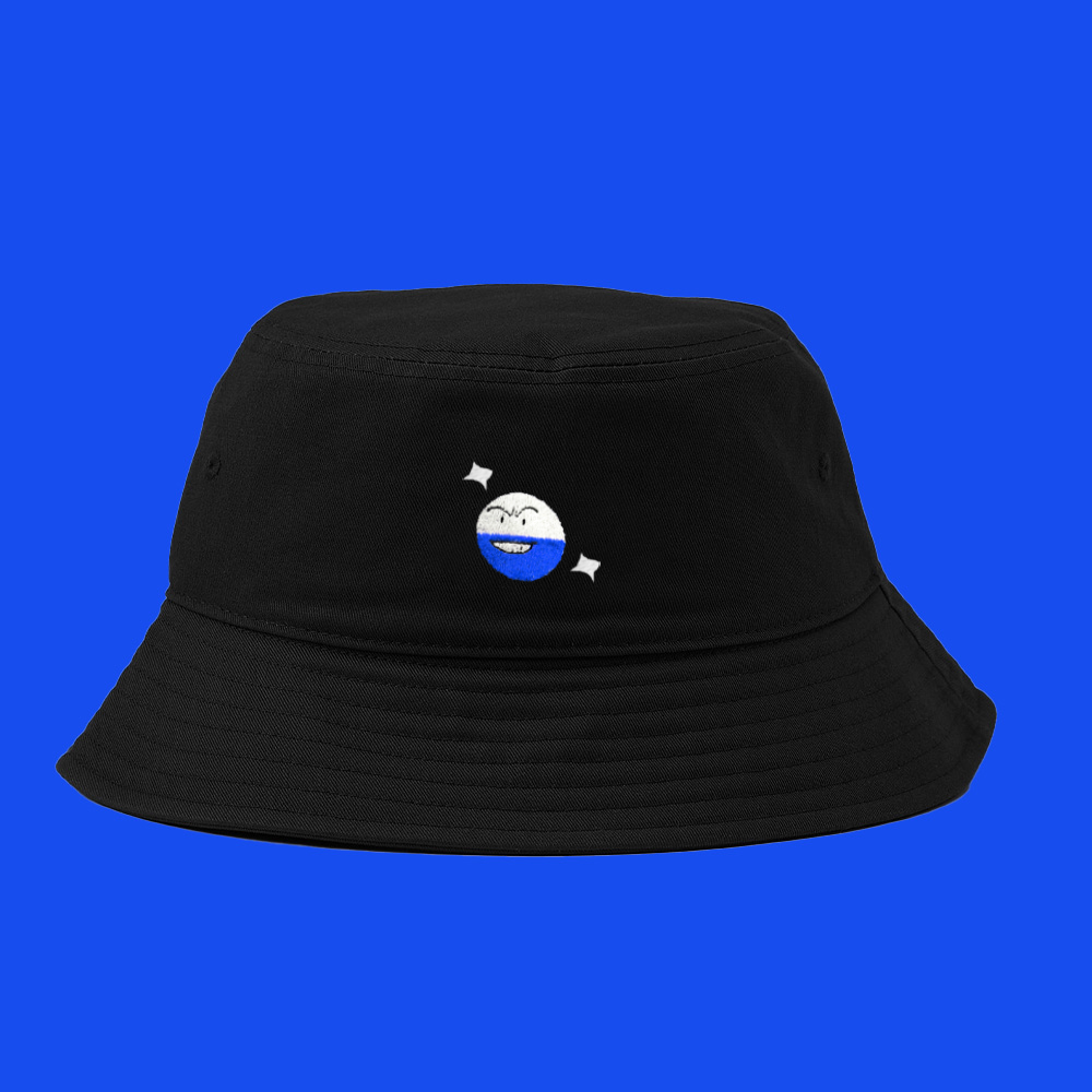 electrode shiny bucket hat