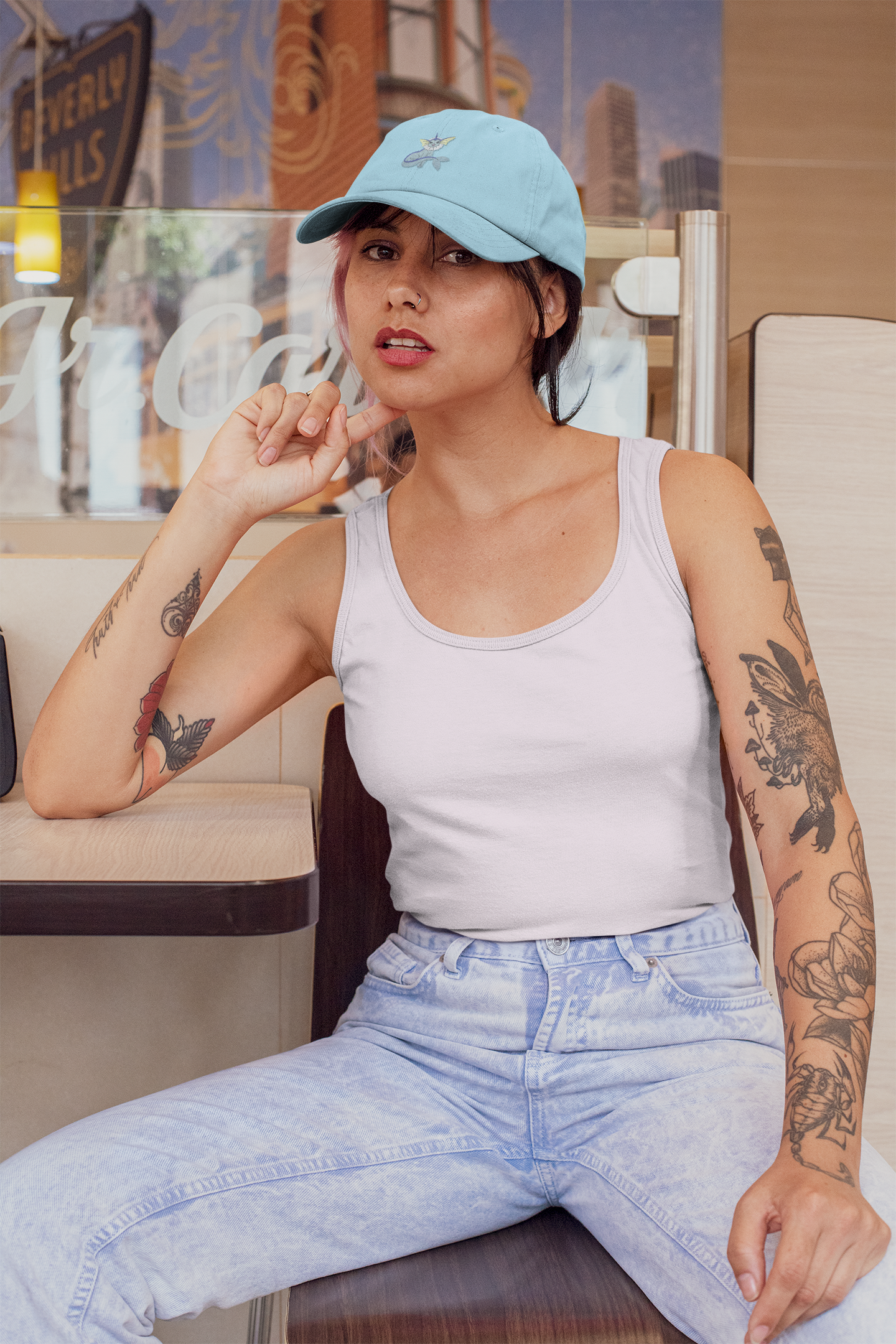 Vaporeon Embroidered Dad Hat